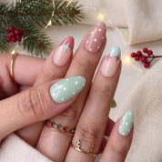 Pastel Starfall Christmas press-on nails - on hand by Handora Nails