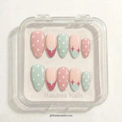 Pastel Starfall Christmas press-on nails - in display box by Handora Nails