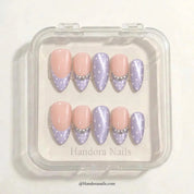 Pearl Dot Waltz Christmas press-on nails - in display box by Handora Nails