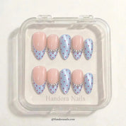 Pearl Dot Waltz Christmas press-on nails - in display box by Handora Nails