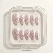 Pearl Drift Christmas press-on nails - design view 6 by Handora Nails