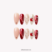Poison Apple Christmas press-on nails - white background by Handora Nails