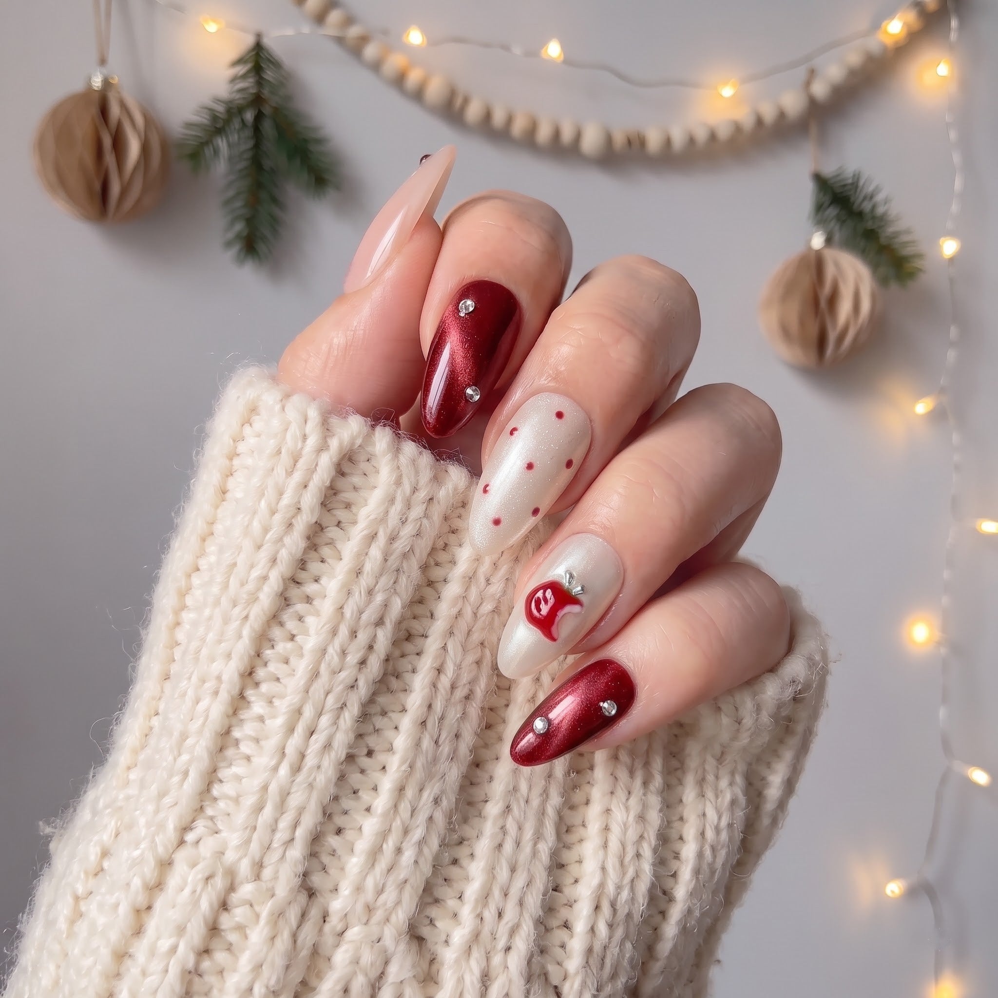 Poison Apple Christmas press-on nails - design view 6 by Handora Nails