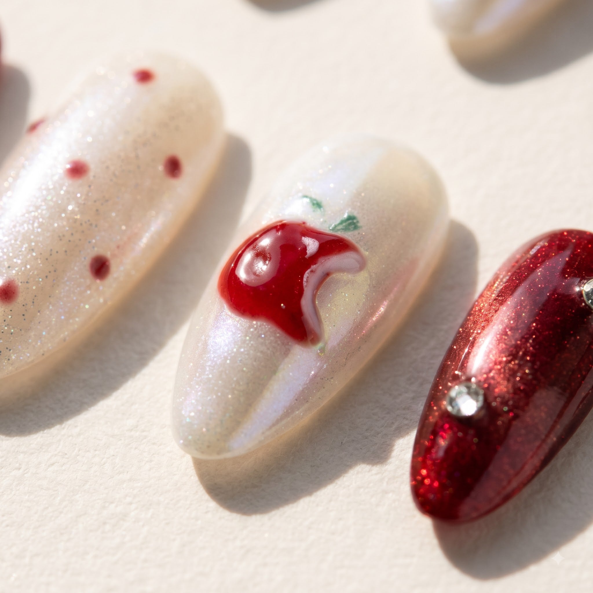 Poison Apple Christmas press-on nails - design view 7 by Handora Nails