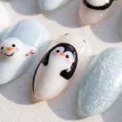 Polar Pals Christmas press-on nails - design view 10 by Handora Nails