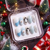 Polar Pals Christmas press-on nails - design view 11 by Handora Nails