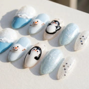 Polar Pals Christmas press-on nails - design view 8 by Handora Nails