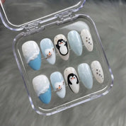 Polar Pals Christmas press-on nails - design view 9 by Handora Nails