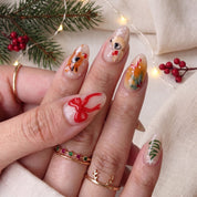 Red Nose Christmas press-on nails - design view 3 by Handora Nails