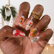Red Nose Christmas press-on nails - design view 4 by Handora Nails