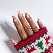 Rose Tartan Christmas press-on nails - on hand by Handora Nails