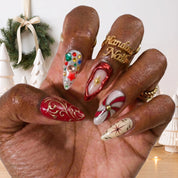 Royal Xmas christmas press-on nails – on hand by Handora Nails