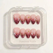 Ruby Tide Christmas press-on nails - in display box by Handora Nails
