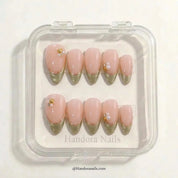 Sage Whisper Christmas press-on nails - design view 4 by Handora Nails