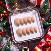 Sage Whisper Christmas press-on nails - design view 5 by Handora Nails