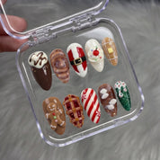 Santa's Bakery Christmas press-on nails - design view 11 by Handora Nails