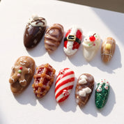 Santa's Bakery Christmas press-on nails - design view 7 by Handora Nails