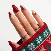 Scarlet Ribbons Christmas press-on nails - design view 4 by Handora Nails
