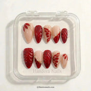 Scarlet Ribbons Christmas press-on nails - design view 5 by Handora Nails