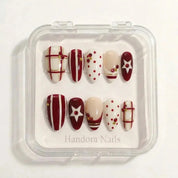 Scarlet Wish Christmas press-on nails - in display box by Handora Nails