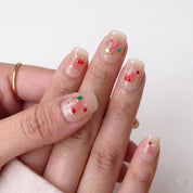 Snowy Blush Christmas press-on nails - design view 2 by Handora Nails