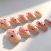 Snowy Blush Christmas press-on nails - design view 7 by Handora Nails