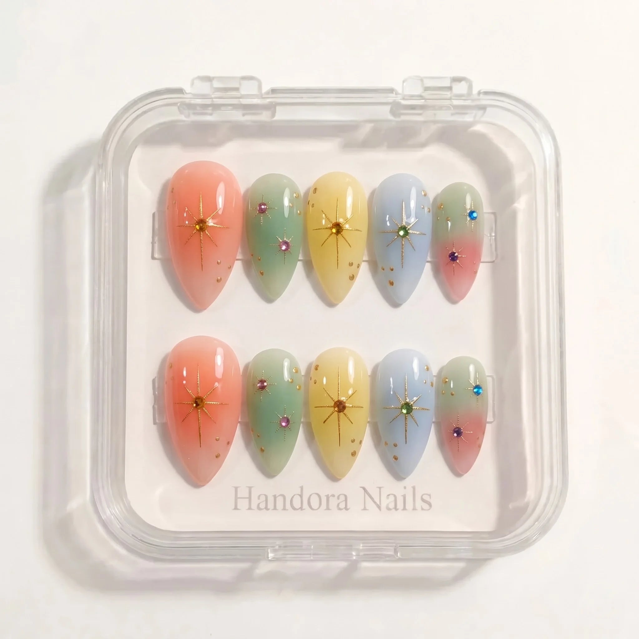 Sweet Sparkle Christmas press-on nails - design view 7 by Handora Nails