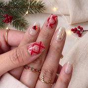 Tartan Wish Christmas press-on nails - design view 2 by Handora Nails