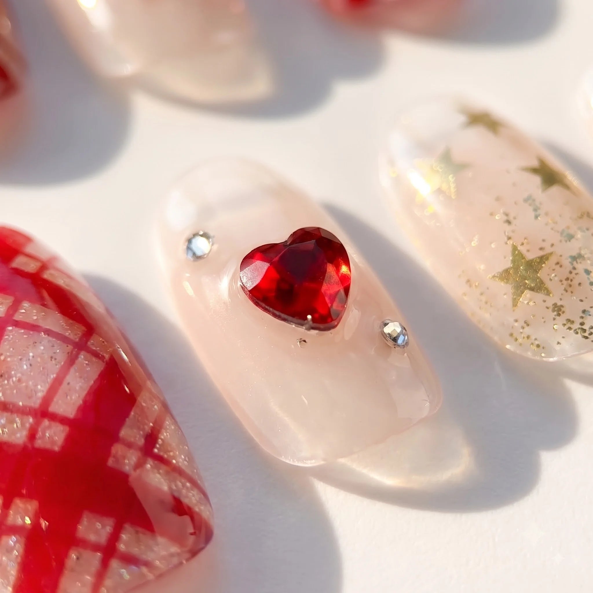 Tartan Wish Christmas press-on nails - design view 6 by Handora Nails