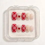 Tartan Wish Christmas press-on nails - design view 7 by Handora Nails