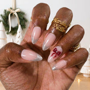 Tinsel Kiss Glitter French press-on nails – on hand by Handora Nails