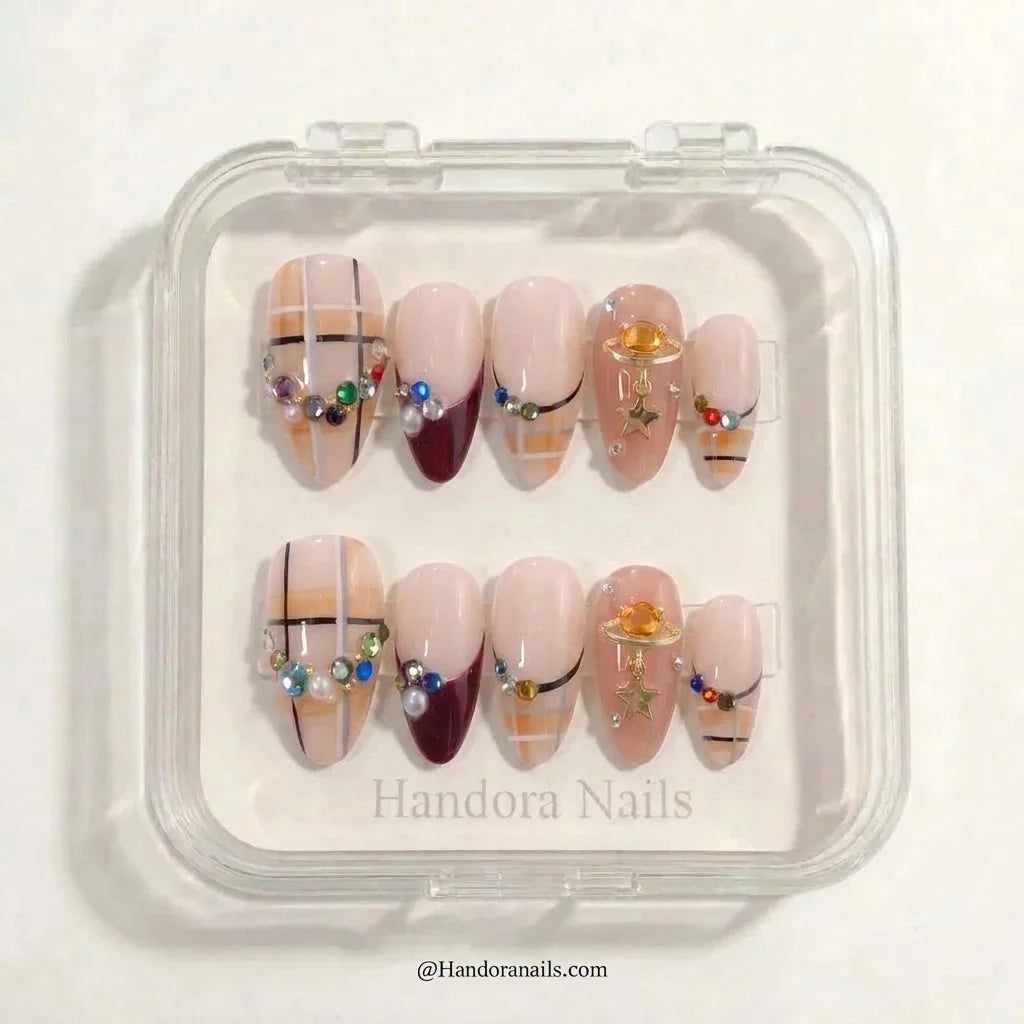 Tinsel Trinkets Christmas press-on nails - design view 6 by Handora Nails