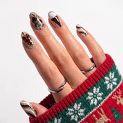 Tortoise Noel Christmas press-on nails - design view 3 by Handora Nails