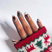 Tortoise Noel Christmas press-on nails - design view 5 by Handora Nails