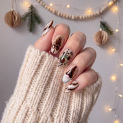 Tortoise Noel Christmas press-on nails - design view 6 by Handora Nails
