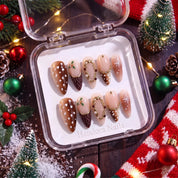 Velvet Fawn Christmas press-on nails - design view 10 by Handora Nails