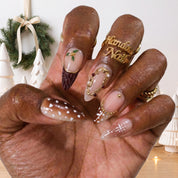 Velvet Fawn Christmas press-on nails - design view 6 by Handora Nails