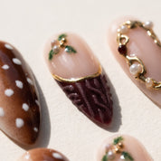 Velvet Fawn Christmas press-on nails - design view 8 by Handora Nails