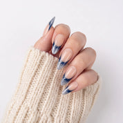 Winter Midnight snowflake press-on nails – on hand by Handora Nails