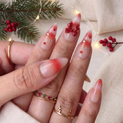 Woolen Bow christmas press-on nails – on hand by Handora Nails