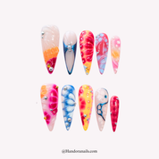 Abstract Bloom crystal press-on nails by Handora