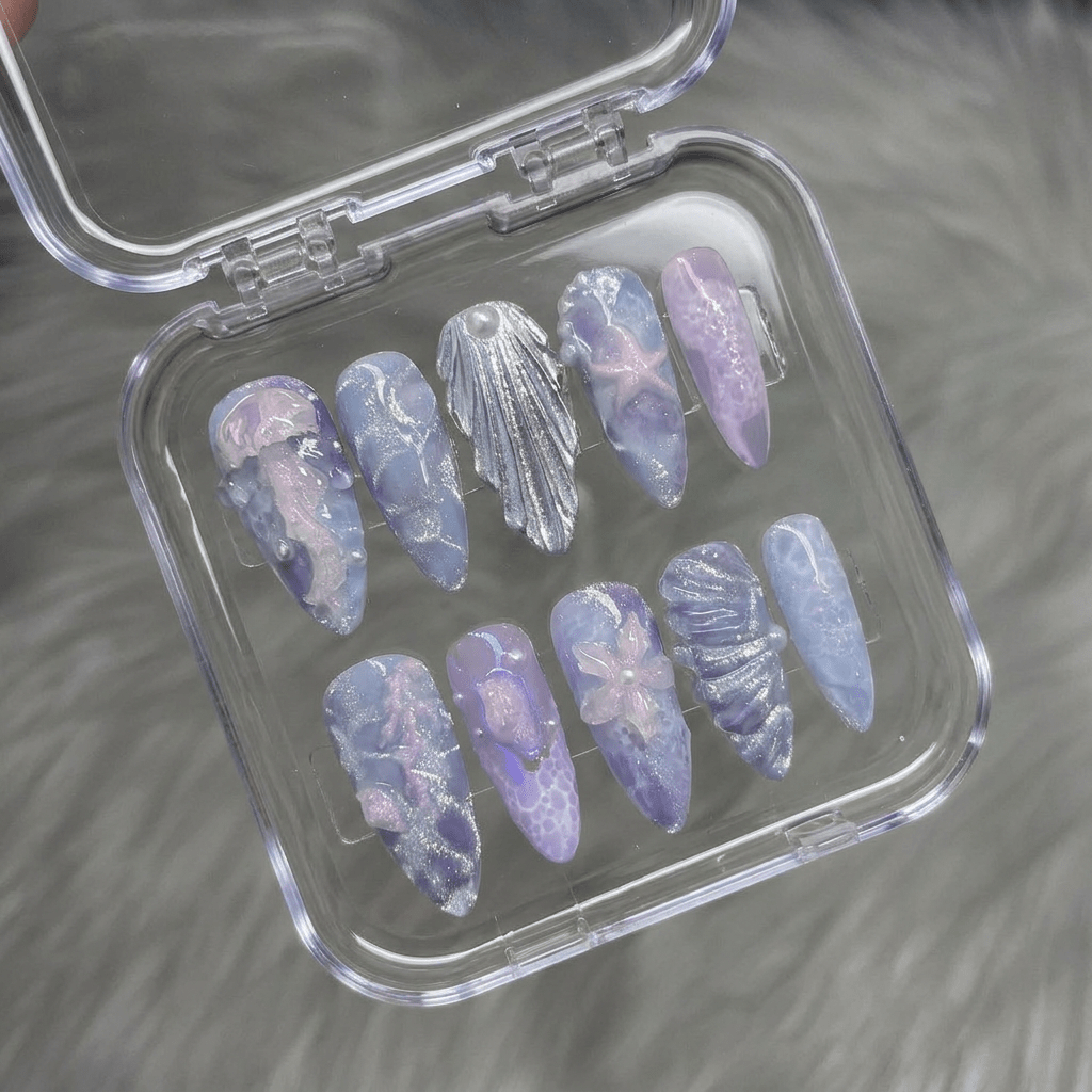 Aetheric Tide salon-quality handmade press-on nails by Handora