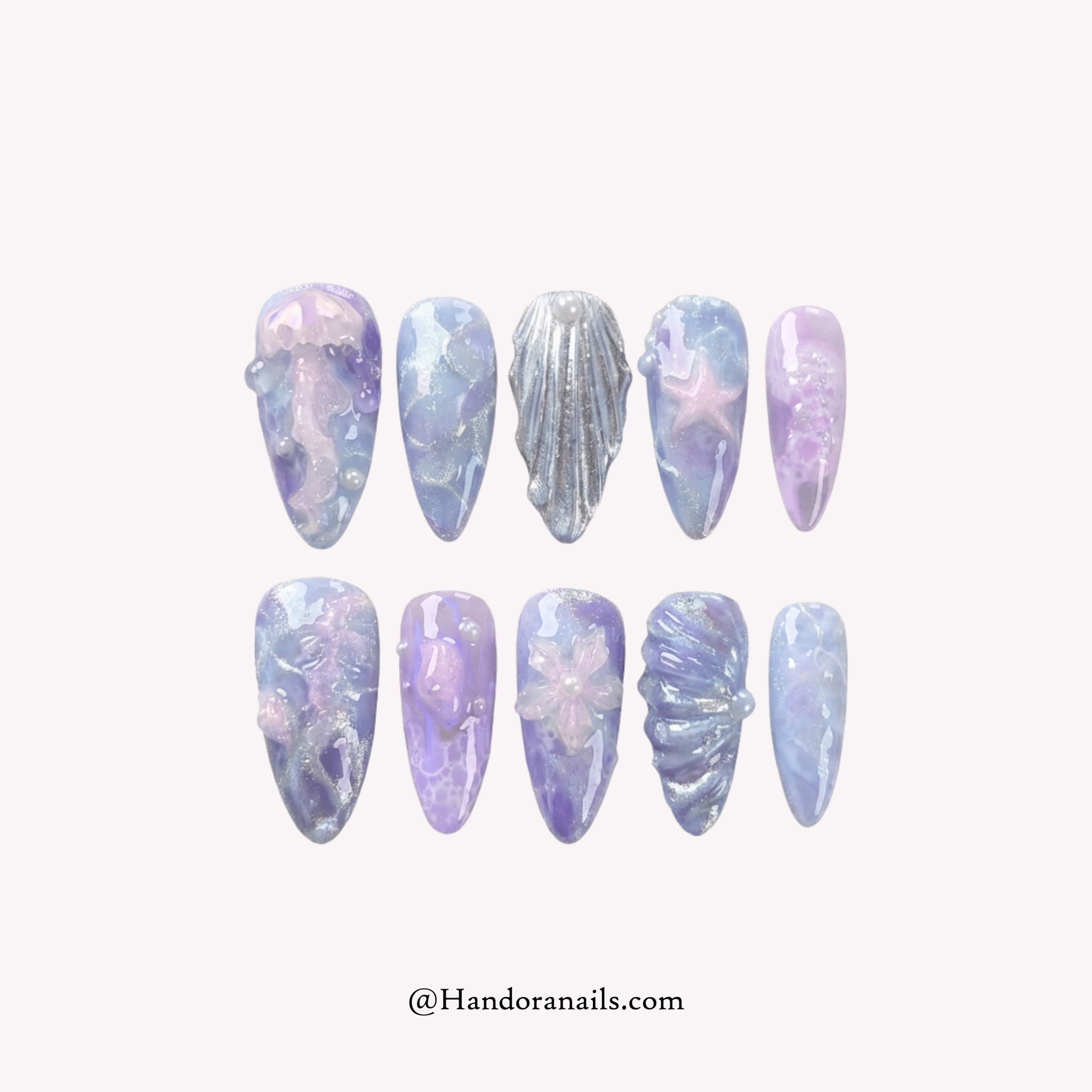 Aetheric Tide cat eye press-on nails by Handora