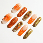 Amber Bloom full press-on nail set – sizes XS–L by Handora
