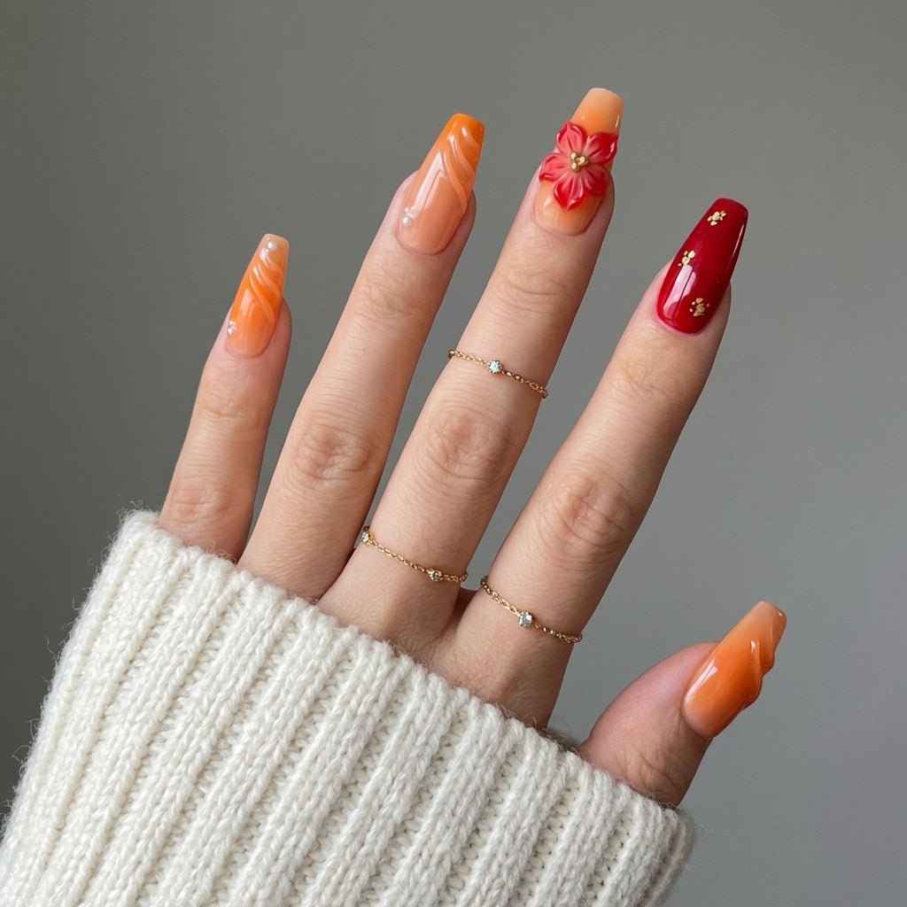 Amber Flare press-on nails by Handora