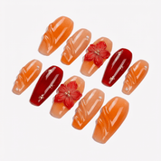 Amber Flare full press-on nail set – sizes XS–L by Handora