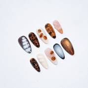 Amber Roast 3d nail design – handmade press-on nails by Handora