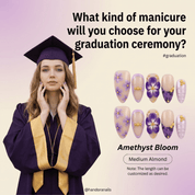 Amethyst Bloom full press-on nail set – sizes XS–L by Handora