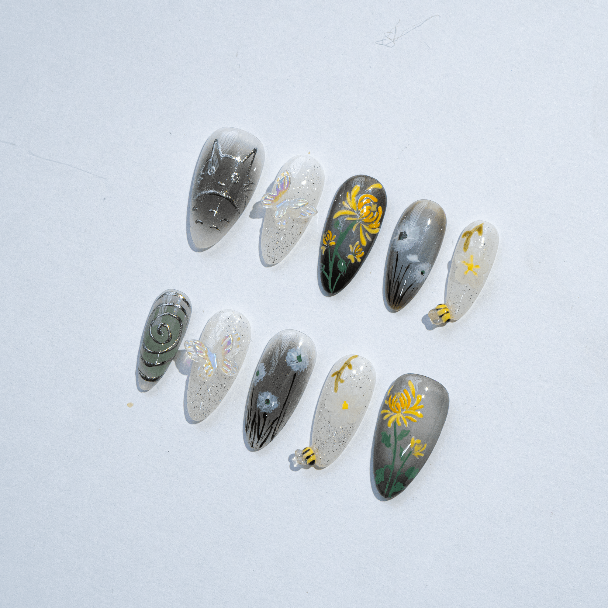 Anime Mums nail design – handmade press-on nails by Handora