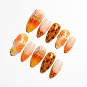 Aperol Spritz full press-on nail set – sizes XS–L by Handora